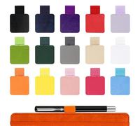 TRKETK 15 Pièces Porte Stylo Adhésif Boucle, Support Boucle Stylo avec Élastiques Porte Stylos Bureau Anneau de Stylo de Couleur Mixte PU Porte-stylo Autocollant pour Carnets, Agendas, Calendriers