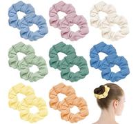 TRKETK 16 Pièces Élastiques à Cheveux pour Éviter les Frisottis, Accessoires pour Femmes et Filles Chouchous pour Queue de Cheval pour le Sport, L'Utilisation Quotidienne (8 Couleurs)
