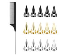 TRKETK 16 Pièces Outil de Séparation des Doigts de Cheveux Distributeur d'Aides au Tricotage en Anneaux de Tressage en Métal pour Tresses et Coupes de Cheveux Coiffure Accessoires Pratiques
