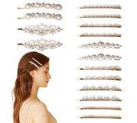 TRKETK 16 Pièces Pinces à Cheveux de Perles Artificielles Épingles Élégantes et Tendance Pinces à Cheveux en Perles Vintage Style Français Accessoires de Mariée pour Filles Femmes