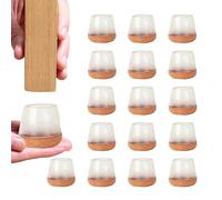 TRKETK 16 Pièces Protection pour Pieds de Chaise, Couvre-Pieds de Meubles en Caoutchouc avec Coussinets en Feutre Résistant à l'usure Translucide Chaise Casquettes Pieds (Ajustement : 20-26 MM)