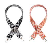 TRKETK 2 Pièces Bretelles Ajustables, 3.8 cm de Large Bandoulière de Remplacement Universelle Sangle de Sac Boho Sangle à la Mode et Designer pour Sac à Bandoulière Sacs à Bandoulière (Noir + Orange)