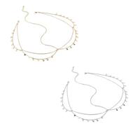 TRKETK 2 Pièces Chaîne de Tête de Déesse Dorée pour Femme Bijou de Ajustable Paillettes Dorées Cheveux à Pompons Pièce de Tête pour Mariage Festival Femme et Fille Headchain Tendance