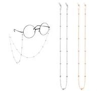 TRKETK 2 Pièces Chaine Lunette Attache Femme Chaîne à Lunettes Dorée Lunettes Accessoires pour Femme Homme pour Lunettes et Masque Support de Chaîne de Lunettes de Lecture