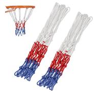 TRKETK 2 Pièces Filets de Basket-Ball Robustes, Filet de Basketball Multicolore Filet de Basket-Ball Professionnel 12 Boucles Basketball Net Convient pour Les Sports d'Intérieur et d'Extérieur