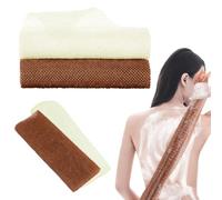TRKETK 2 Pièces Filets Exfoliants pour Le Corps Africain, Gommage Corps Filet de Bain Filet Exfoliant Eponge Douche Éponge en Nylon Maille pour Le Dos Filets Moussants pour Femme Homme(Blanc + Marron)