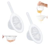 TRKETK 2 Pièces Filtre à Tamis Fin, Passoire de Cuisine Réutilisable 200/400 Mesh Tamis de Cuisine en Plastique Tamis Fin Passoire Mailles Avecpoignée Filtre Alimentaire pour Jus Lait Café Vin Farine