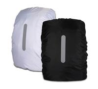 TRKETK 2 Pièces Housses de Pluie Imperméables pour Sac à Dos, Housse de Sac à Dos Réfléchissante avec Sangle à Boucle Croisée Réglable 30 L-40 L pour Randonnée Camping Cyclisme Tourisme en Plein Air