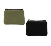TRKETK 2 Pièces Petits Portefeuilles Mini Porte Monnaie Portable Porte Monnaie Unisexe en Toile avec Fermeture éclair pour Cartes de Crédit Carte d'identité Clés Casque Femme Homme Enfant