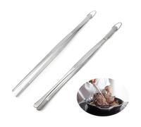 TRKETK 2 Pièces Pince Cuisine Inox, 30 cm Pinces à Épiler Extra Longues Utensiles de Cuisine avec Crochet Pinces de Cuisine Professionnelles pour la Cuisson de la Cuisson au Barbecue (Argent)