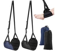 TRKETK 2 Pièces Repose Pied Avion, Repose-Jambes Portable Réglable pour Avion Accessoires de Voyage D'avion Repose-Pieds pour Chaise Hamac Hamac Anti-Chocs et Résolution de Jambe D'avion Portable