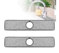 TRKETK 2 Pièces Tapis Absorbants pour Robinet de Cuisine, Tapis Enveloppant pour Évier de Cuisine Tapis Absorbant Solide Tapis Enveloppant pour Camping Car Bar Comptoir de Cuisine Salle de Bain (Gris)