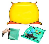 TRKETK 2 Pièces Tapis de Rempotage de Plantes, Tapis de Pot de Jardinage Tapis de Jardinage Imperméable Tapis de Portable Coussinet de Pot de Transplantation Pliable pour D'intérieur (Vert + Jaune)