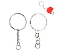 TRKETK 20 Pièces Anneau Porte Clé Chaine Anneau D'Acier Inoxydable Split Porte Clef Anneaux Nneaux Porte-clés avec Chaîne pour Bijoux Collier Bracelet Faisant DIY Bricolage