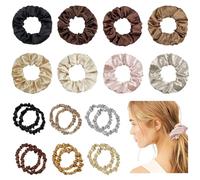 TRKETK 20 Pièces Chouchous en Soie, Chouchous Cheveux Élastiques Souples Bandeaux Liens Cordes Bandeaux Chouchou Scrunchie avec Couleur Différente Chouchous Cheveux en Satin pour Femme et Fille