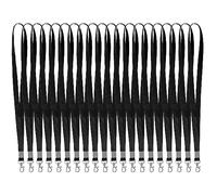 TRKETK 20 Pièces Cordons pour Badges, Cordons Noirs avec Clip Métallique Pivotant pour Cartes d'identité, Bureau, École, Porte-Clés, Porte-Badge