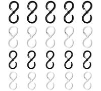 TRKETK 20 Pièces Crochet en S Plastique avec Boucle de Sécurité Crochets de Suspension Robustes Coupe-Vent Anti-Drop pour Suspendre Tasses l'Armoire Vêtements Cuisine Pots et des Bols Jardin