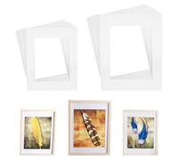TRKETK 20 Pièces Passe-Partout, Passe-Partout en Carton Blanc 2 Tailles Supports de Cadre Photo Tapis d'affichage d'images Tapis de Cadre Photo pour Tableaux Photos Tirages d'Art Cartes Postales