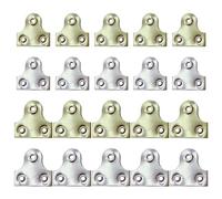 TRKETK 20 Pièces Supports de Fixation en Laiton Miroir Mural Cintre Plaques Fixations 32 mm et 25 mm Plaque de Flat Brackets Solide et Sécurisée pour Cadre Photo Miroir Tableau