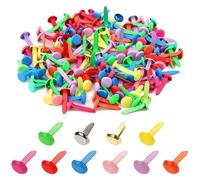 TRKETK 200 Pièces Mini Brads, Mini Attaches en Métal Métal Attaches Broches Fendues Attaches Parisiennes à Tête Métal Ronde Multicolore Brads 8mm x 16mm pour Scrapbooking Cartes Murs Photo DIY
