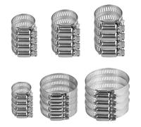 TRKETK 24 Pièces 6-51mm Collier Serrage Inox Set, Collier de Serrage Tuyau Réglable 304 Collier Serrage Métallique Collier Durite pour Piscine, Machine à Laver, Jardin, Tuyau de Fixation (6 Tailles)