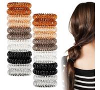 TRKETK 24 Pièces Elastique Cheveux Spirale, Élastique à Cheveux en Spirale en Plastique Chouchou Cheveux Spiral Élastiques à Cheveux en Bobine Sans Trace pour Cheveux Filles/Femmes Cadeau