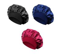TRKETK 3 Pièces Bonnet Satin Cheveux Nuit Bonnet de Satin Doux et Confortable pour Dormir Élastique Réutilisable Bonnet Soie Cheveux Nuit pour Femmes Cheveux Longs Cheveux Bouclés