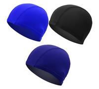 TRKETK 3 Pièces Bonnets de Bain Élastiques, Bonnet de Bain Extensible Antidérapant Bonnets de Bain Unisexes Bonnets de Bain Légers Bonnets de Bain Élastiques Imperméables pour Cheveux Longs et Courts