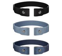 TRKETK 3 Pièces Ceinture élastique Sans Boucle Ajustable Invisible pour Pantalon en Jean Sans Boucle Confortable Accessoires pour Ceintures Homme et Femme Pour Jeans Pantalon Robe Jean