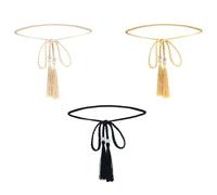 TRKETK 3 Pièces Ceinture Tressée à Pompons pour Femme avec Franges Délicates Ceinture Réglable pour Jupe et Robe