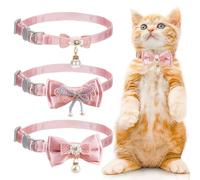 TRKETK 3 Pièces Colliers Roses pour Chat avec Perle, Collier Chats Anti Étranglement Chatons Chiots Réglable Fournitures pour Animaux De Compagnie pour Les Chats et Les Petits Chiens (3 Style)