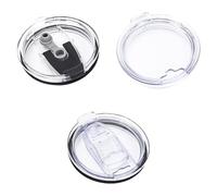 TRKETK 3 Pièces Couvercles pour Gobelet de Voyage 20 oz Couvercle de Remplacement Plastique Transparent Résistants aux Déversements Anti-Fuite Durable Réutilisables pour les Mugs de Voyage