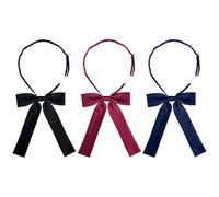 TRKETK 3 Pièces Cravates pour Femmes Noeud Papillon Couleur Unie Cravate Réglable Longue Pré-Nouée Ribbon Tie Élégant Ruban Pour Femme Uniforme Chemises Anime Décoration Jeux de Rôle