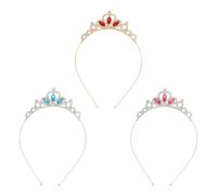TRKETK 3 Pièces Diadème de Princesse en Cristal pour Femme Couronne de Concours de Beauté Couronne de Princesse en Cristal Pour Femme et Fille Anniversaire Mariage Halloween Fête de Noël