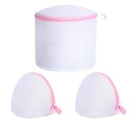 TRKETK 3 Pièces Filet de Lavage, Sac à Linge en Maille Sandwich Sac à Linge Cylindrique avec Fermeture Eclair Filet à Linge de Soutien-Gorge Réutilisable pour Chaussettes, Sous-Vêtements, Dessous