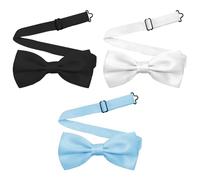 TRKETK 3 Pièces Noeud Papillon Homme Couleur Unie Réglable Accessoire élégant NœUd Papillon Classique Pré-Noué Brillant Chemise et Costume Accessoire pour Mariage Communion et Cérémonie