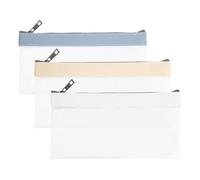 TRKETK 3 Pièces Sacs d'argent avec Fermeture Éclair, 8,9 x 4,1 Pouces Enveloppes pour Espèces Enveloppes Transparentes pour Pièces de Monnaie Porte-Monnaie Multi-Usages Sac de Banque (3 Couleurs)