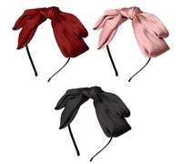TRKETK 3 Pièces Serre-Tête en Tissu Avec Nœud pour Femme Confortable Bandeaux Nœud Satiné Mode Antidérapant Accessoires de Cheveux Vintage pour Femmes et Filles Usage Quotidien et Fêtes