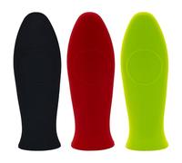 TRKETK 3 pièces Support de Casserole en Silicone, Pinces à Casseroles Résistante à la Chaleur Protecteur de Chaleur à Manches de Poêle Horaire de Poignée en Caoutchouc Sûr pour Poêles à Frire en Fonte
