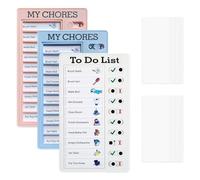TRKETK 3 Pièces Tableau Memo Checklist, Tableau de Liste de Nes Tâches à Faire Tableau de Tâches Quotidiennes Tableaux de Planification de Tâches en Plastique Détachables avec 20 Papier Vierge