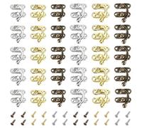 TRKETK 30 Pièces Loquet à Loquet à Crochet Antique Crochets de Fermeture Vintage Mini Serrure à Bras Pivotant Avec 120 Vis pour la Décoration de Boîtes à Bijoux et de Boîtes à Cadeaux