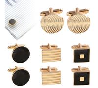 TRKETK 4 Pairs Bouton de Manchette Homme, Boutons de Manchette Classiques pour Homme À La Mode Rétro Rayé Manchette pour Les Affaires, Le Mariage, La Fête, Le Smoking, Les Chemises