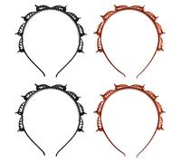 TRKETK 4 Pièces Bangs Hairpin, Bandeau Avec Clips Double Bangs Hairstyle Hairpin Bandeau Tressé Torsadé Bangs Coiffure Cerceau Cheveux Pinces à Cheveux TresséEs pour Femmes et Filles (Noir + Brun)