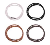 TRKETK 4 Pièces Bracelet en Cuir Bracelet pour Hommes en Cuir Multibrins à Texture Manchette Tressé à la Main Classique Cadeaux de Bijoux Adaptés aux Hommes et aux Femmes