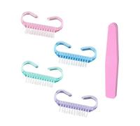TRKETK 4 Pièces Brosse Ongle Livré Avec 1 Lime à Ongles Brosse de Nettoyage des Ongles Outil de Nettoyage pour Nail Art Brosse à Ongles écologique Avec Poils Mous Lavage Quotidien