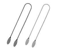 TRKETK 4 Pièces Chaîne à Serviettes Réglables, Élégantes Pinces pour Tenir à Serviette Métal Pince de Serviette Chaîne de Bavoirs de Tablier de Serviette de 50 cm Pince Serviette Bavoir (Argent+Noir)