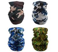 TRKETK 4 Pièces Couvre-chef Multifonctionnel, Masque Facial pour Hommes et Femmes Cagoules Multifonctions Coupe-Vent Cache-Cou Écharpe Snoods pour Hommes Couvre-Visage Large Foulard Camouflage Style