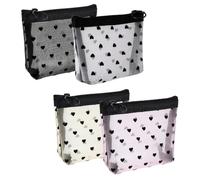 TRKETK 4 Pièces Petite Pochette Maquillage Trousse Mini Trousses de Toilette en Maille Trousse De Maquillage Trousse de Toilette Voyage pour Port Quotidien Accessoires Maquillage Voyage