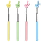 TRKETK 4 Pièces Pointeur Télescopique pour Enseignants, Pointeur pour Le Doigt Bâton Extensible pour Pointer avec Les Doigts Mini Bâton Pointeur d'Enseignant Rétractable Fournitures pour Enseignants
