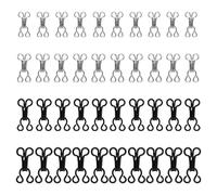 TRKETK 40 Paires Crochets de Couture Fermeture des Yeux, Couture Crochets en Métal Crochets de Couture Fermeture des Yeux 4 Tailles Couture DIY Accessoires de Bricolage (Argent, Noir)